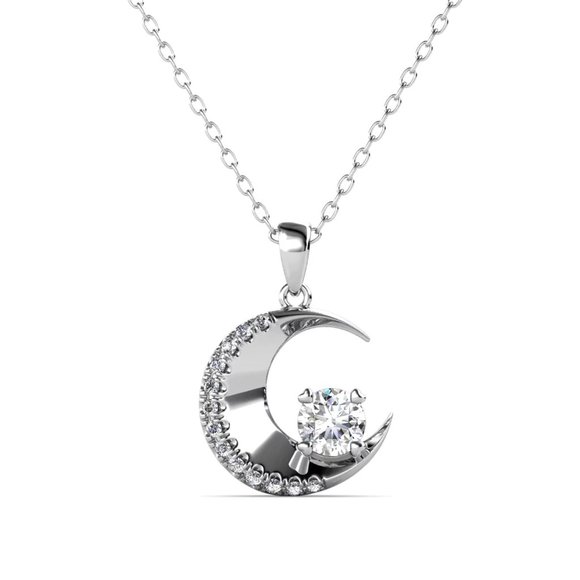 Jewelry - Certified 1/2ct. t.w. Diamond Moon Necklace